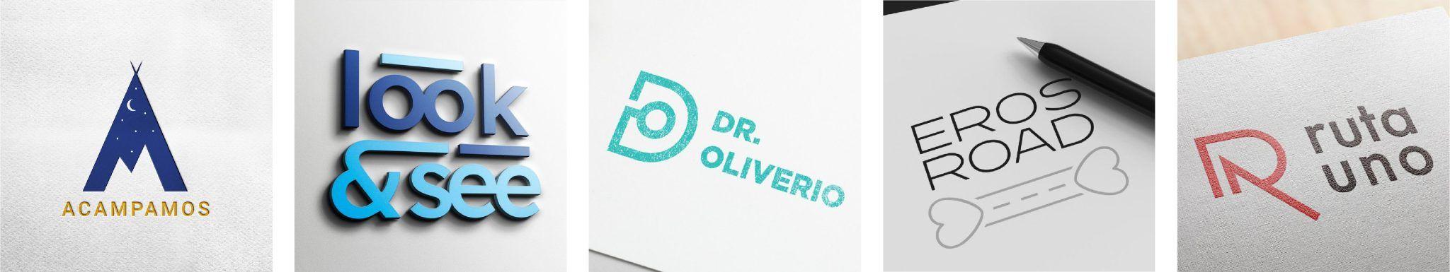 Cinco logotipos de diferentes empresas.
